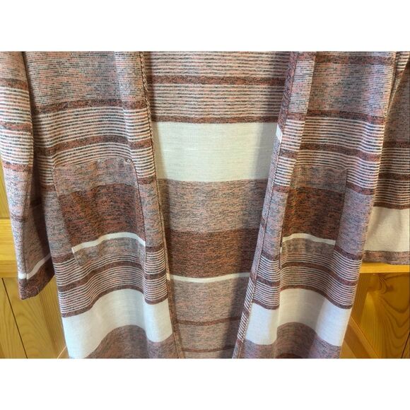 Entro Women’s Open Front Hooded Lightweight Cardigan Orange Cream Size Small (57 - Picture 3 of 5